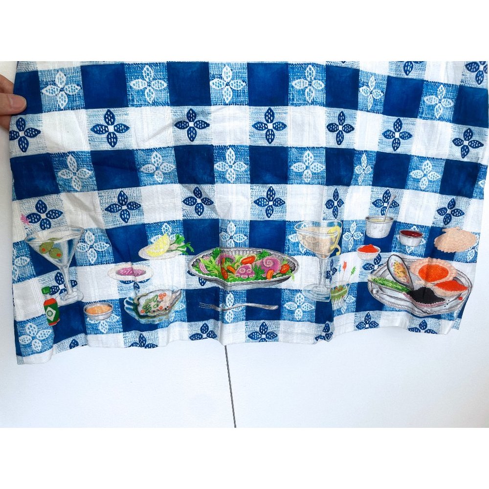 Rachel Antonoff Gwen Seafood Tower Print Mini Dress Blue Check Gingham Floral 6 - Picture 12 of 14